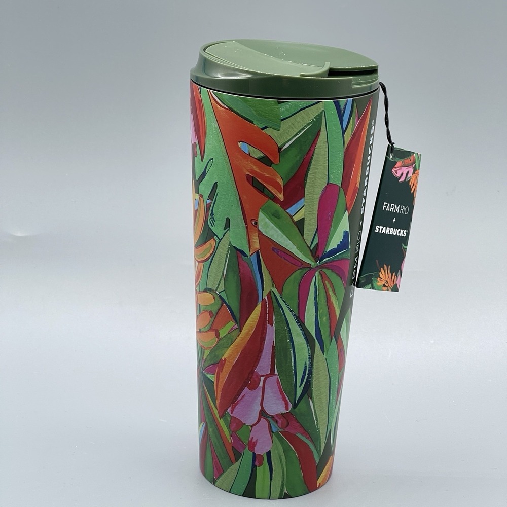 Starbucks Farm Rio Traveller To Go Cup Stainless‎ Steel Colorful 16oz Slide Lid
